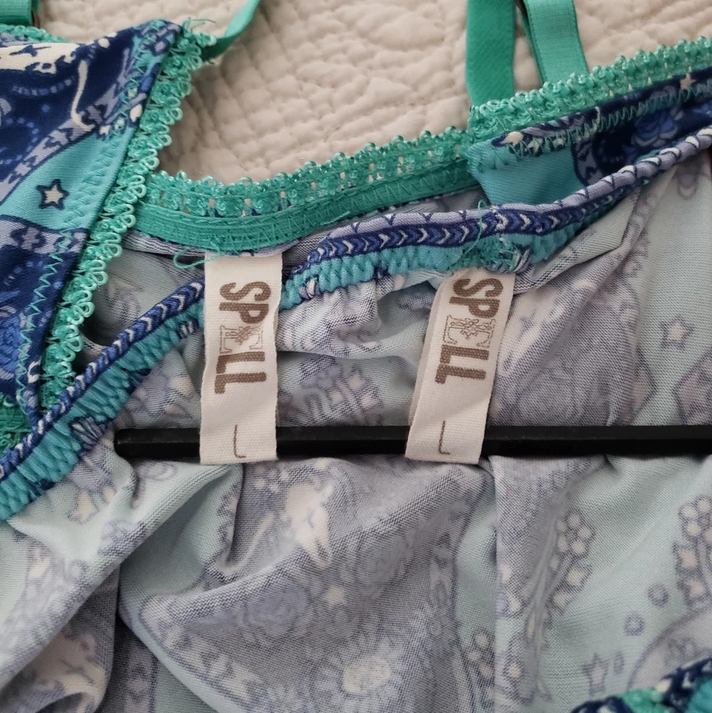Spell Sunset Road Aqua Bralette + Bloomers SZ L 💙🦄 - Picture 8 of 10
